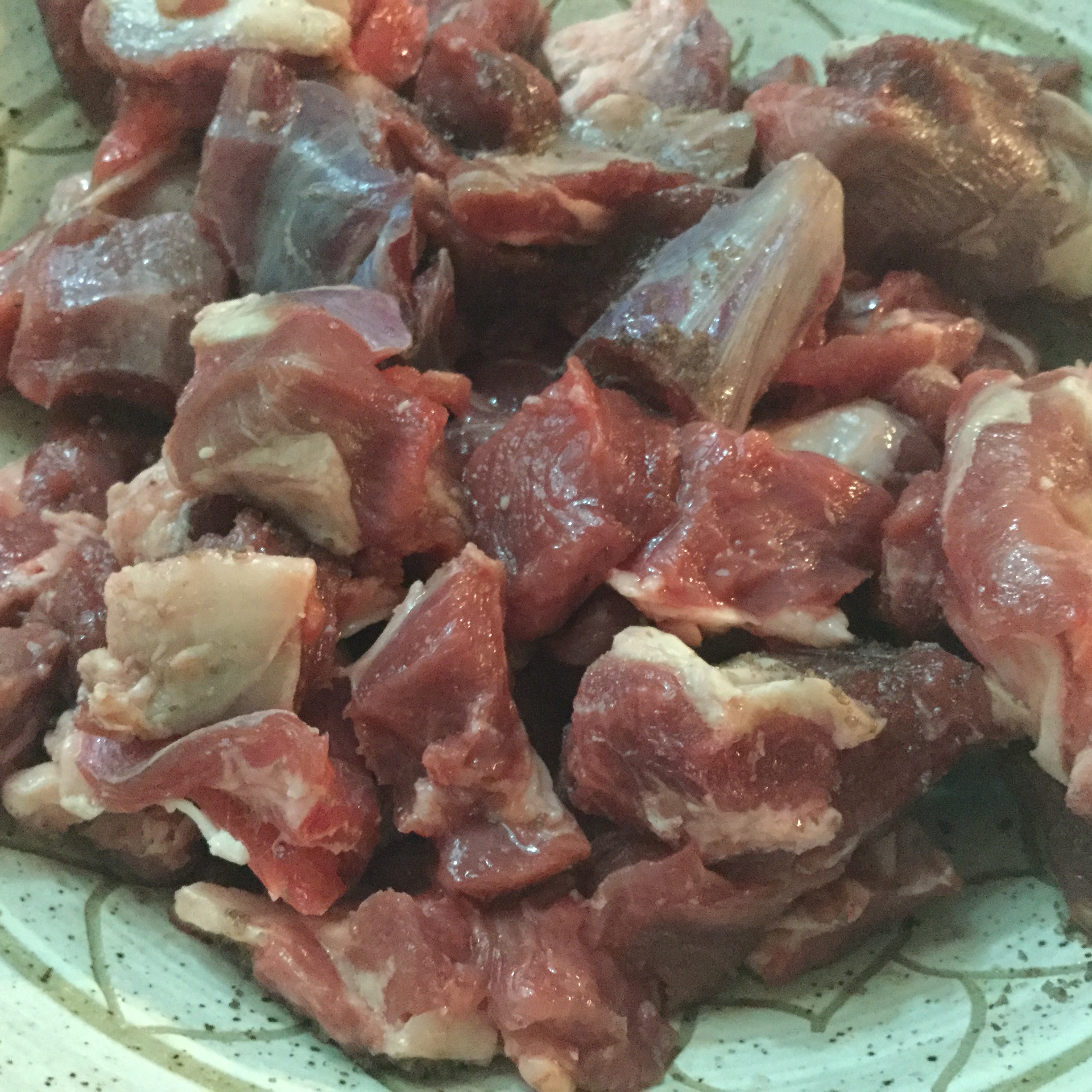fresh lamb stew meat cut into 1 inch chunks