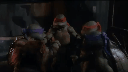 animated teenage mutant ninja turtles high five gif